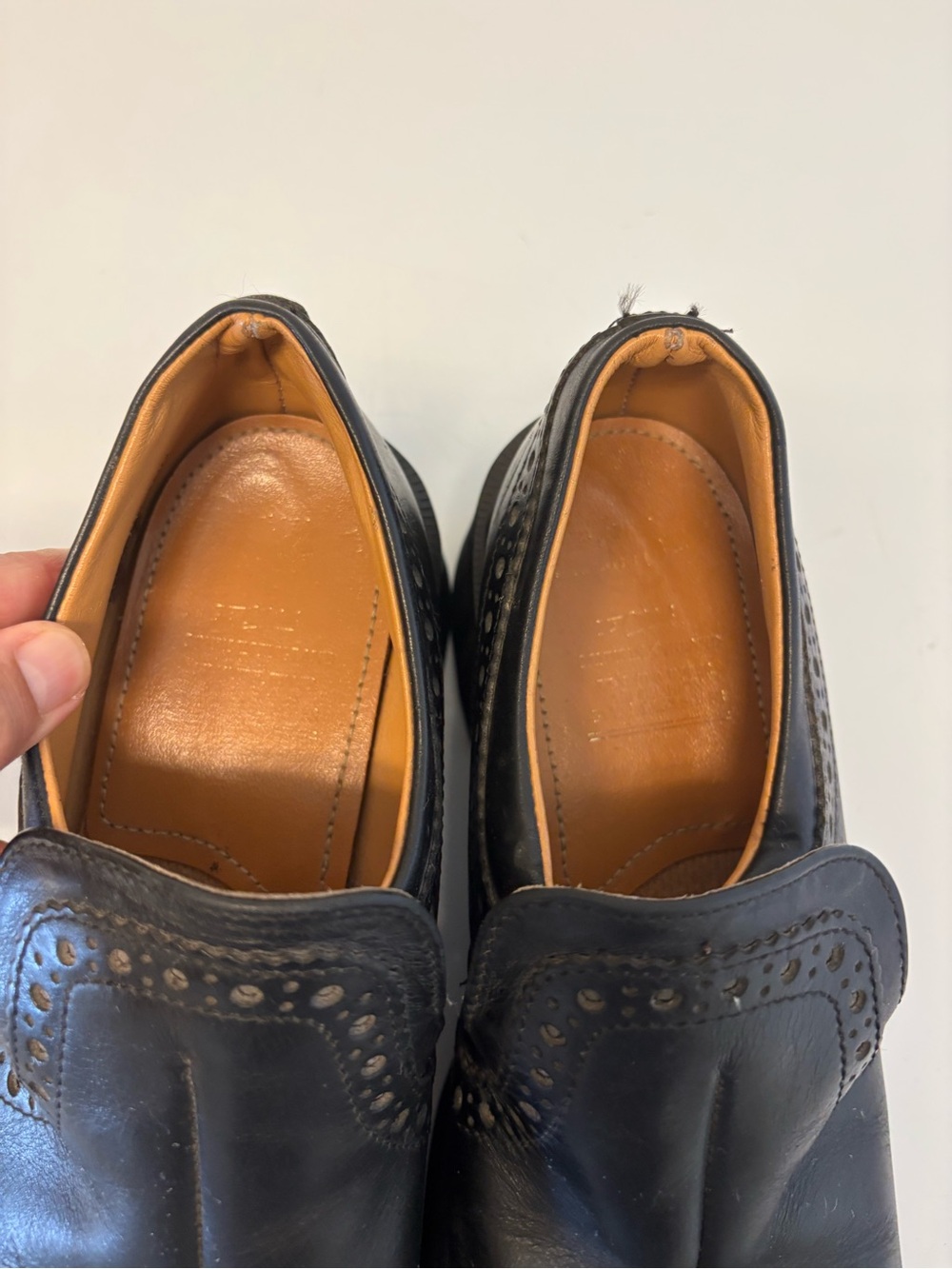Vintage Dr. Martens Leather Slip On Brogued Chunky Heeled Shoes Women’s Size 5 - Picture 10 of 12